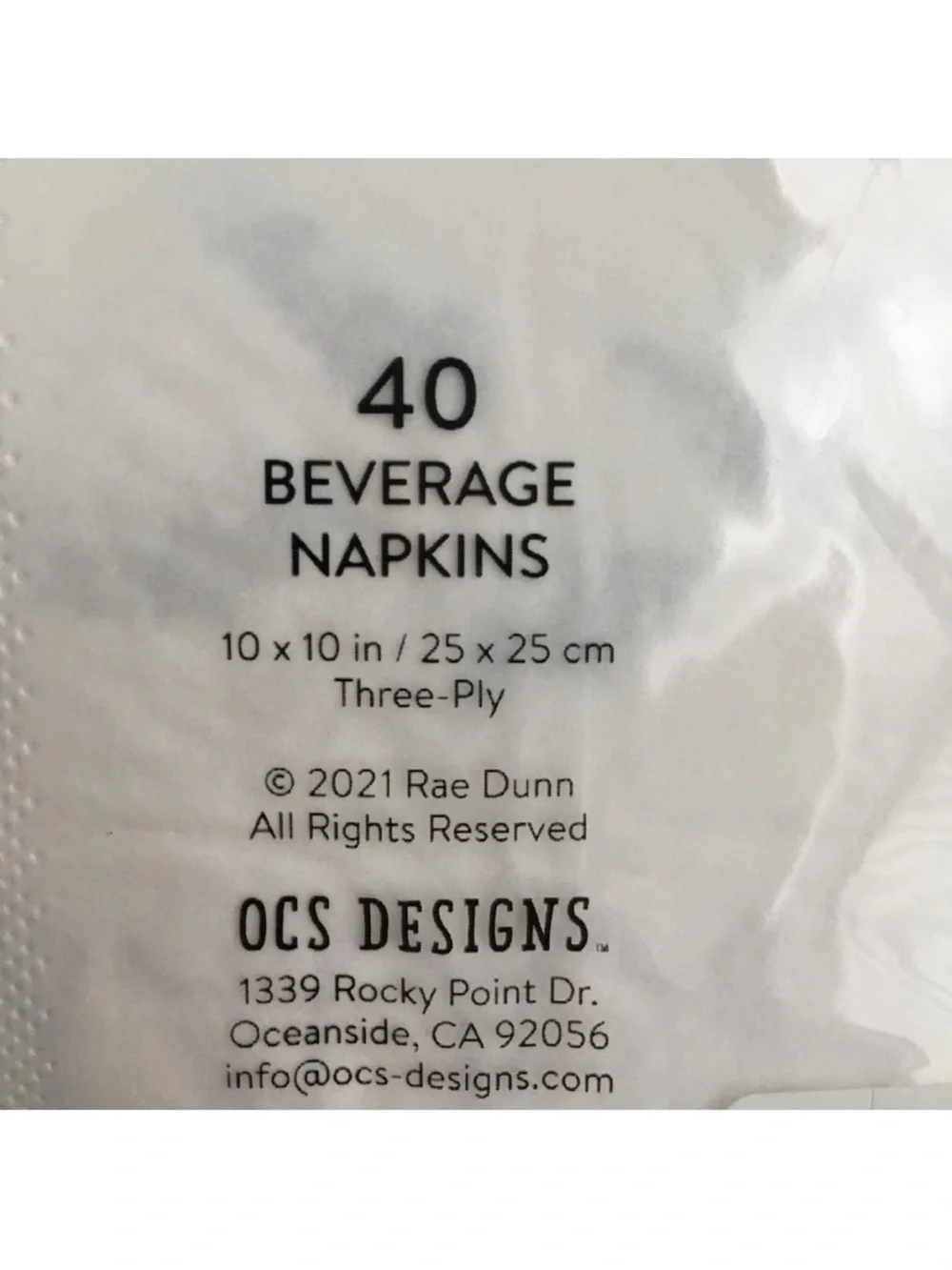 Rae Dunn Hocus Pocus Beverage Napkins - White with Green Print